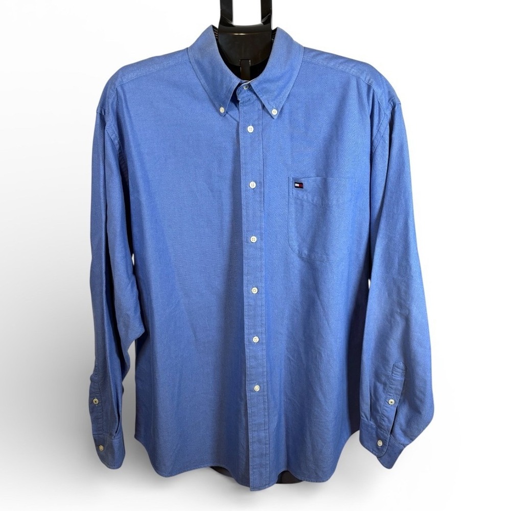 Tommy Hilfiger Men's Blue Oxford Button Down Long Sleeve Shirt XL